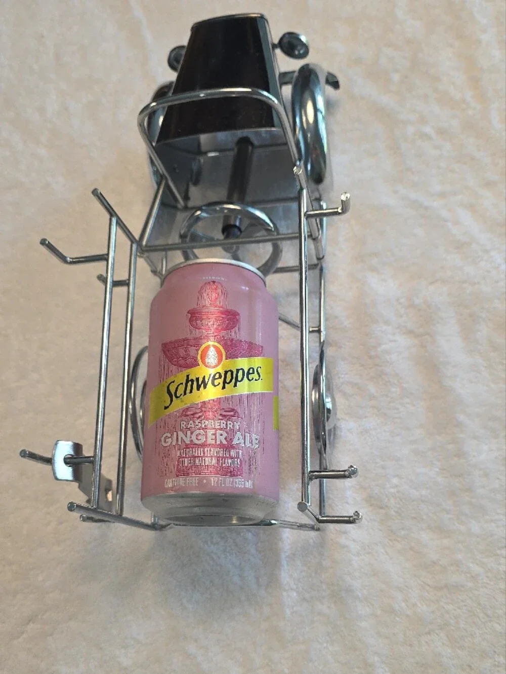 Chrome Vintage Truck Bottle/Can Holder - Shiny Silver